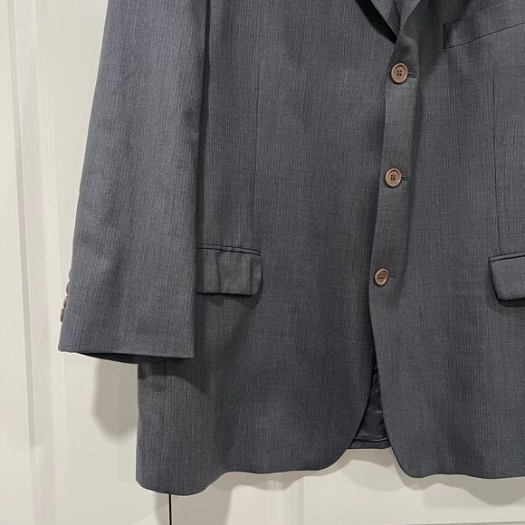 Brooks Brother 346 Stretch Men's Sports Jacket Grey Wool Size 48R - Picture 2 of 9
